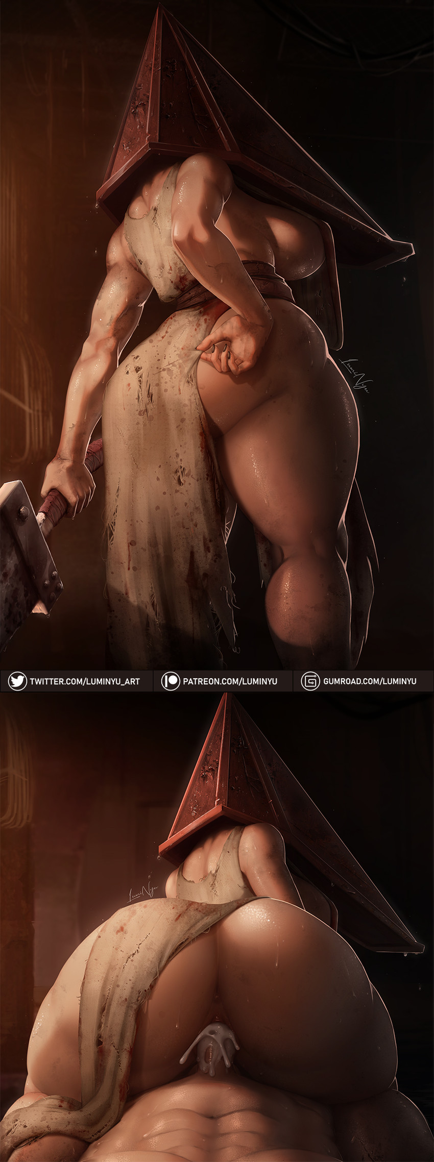pyramid head (silent hill and 1 more) drawn by luminyu