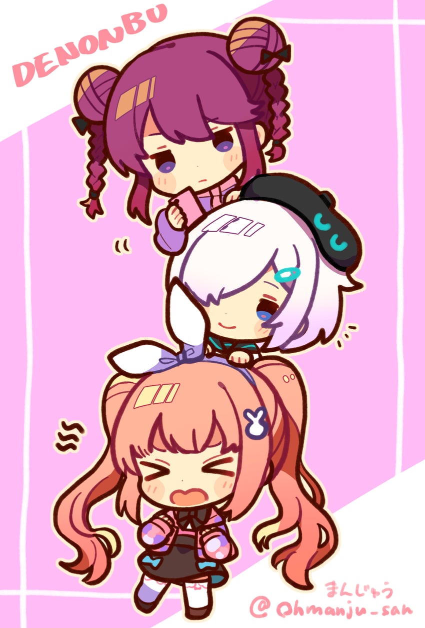 sakurano mimito, inubousaki shian, and minakami hina (denonbu) drawn by shapeson