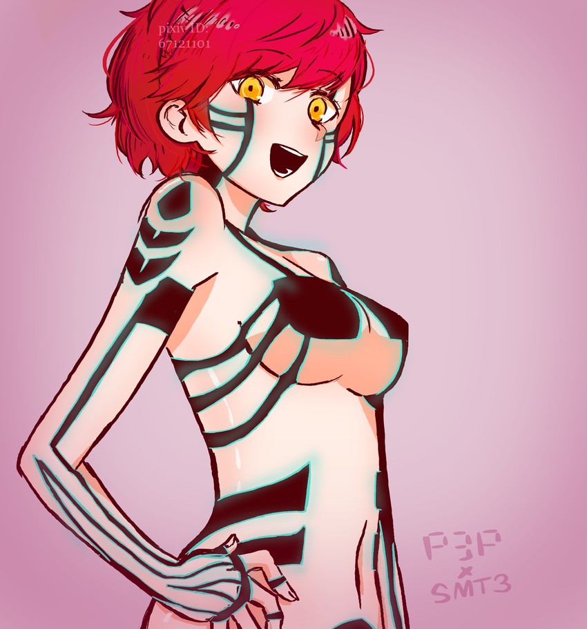 shiomi kotone and demi-fiend (persona and 4 more) drawn by suepon74