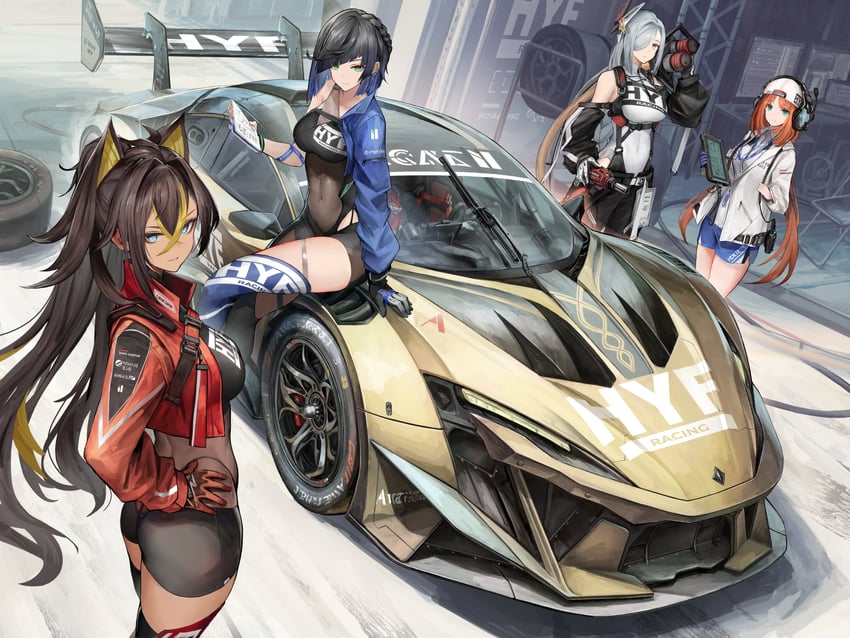 shenhe, nilou, yelan, and dehya (genshin impact) drawn by nihoshi_(bipedal_s)