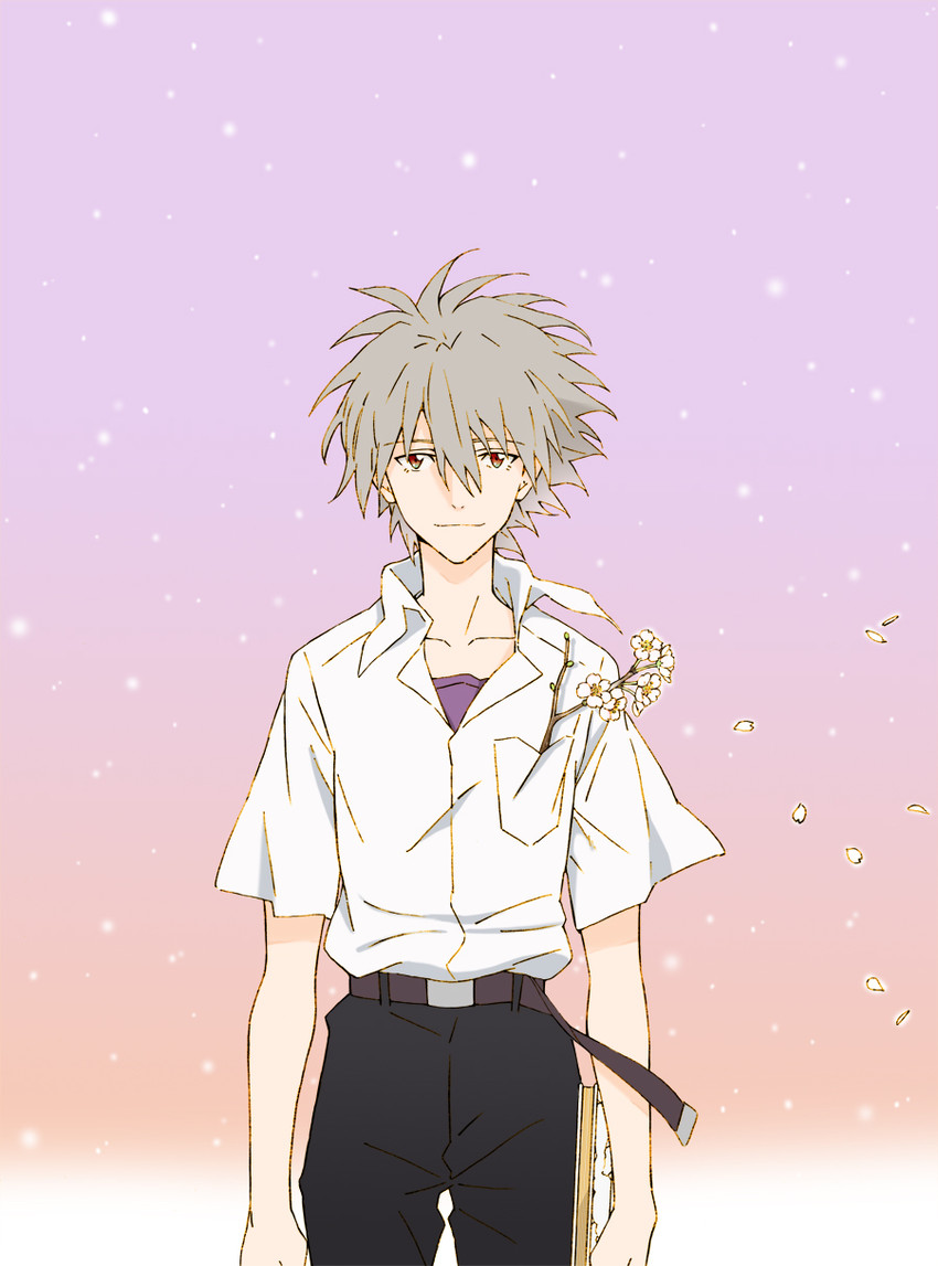 nagisa kaworu (neon genesis evangelion and 2 more) drawn by mako_(macomaco7)