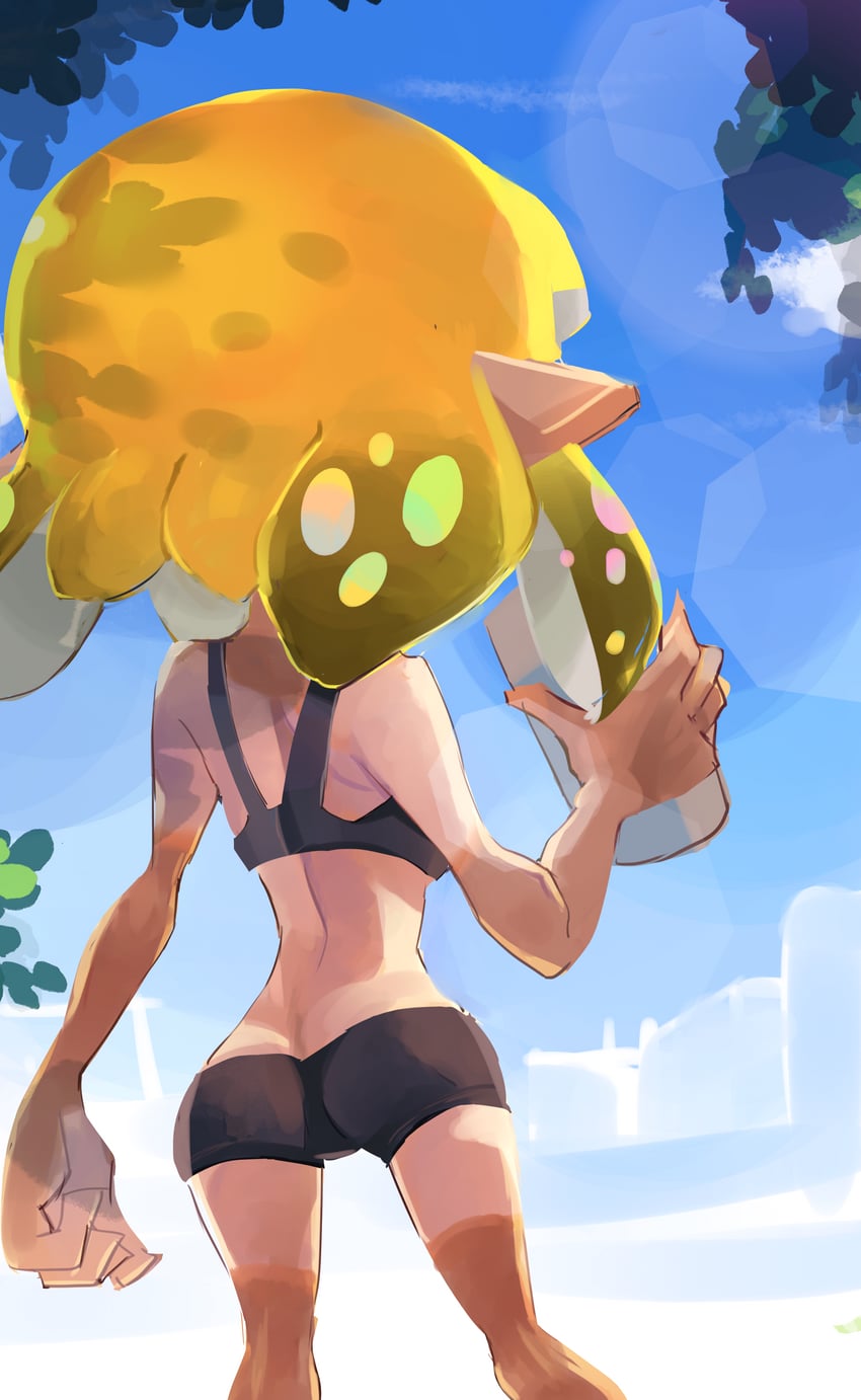 inkling player character and inkling girl (splatoon) drawn by koike3582