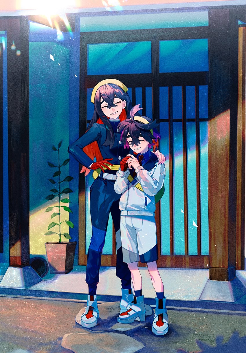 kieran and carmine (pokemon and 1 more) drawn by yuuichi_(bobobo)