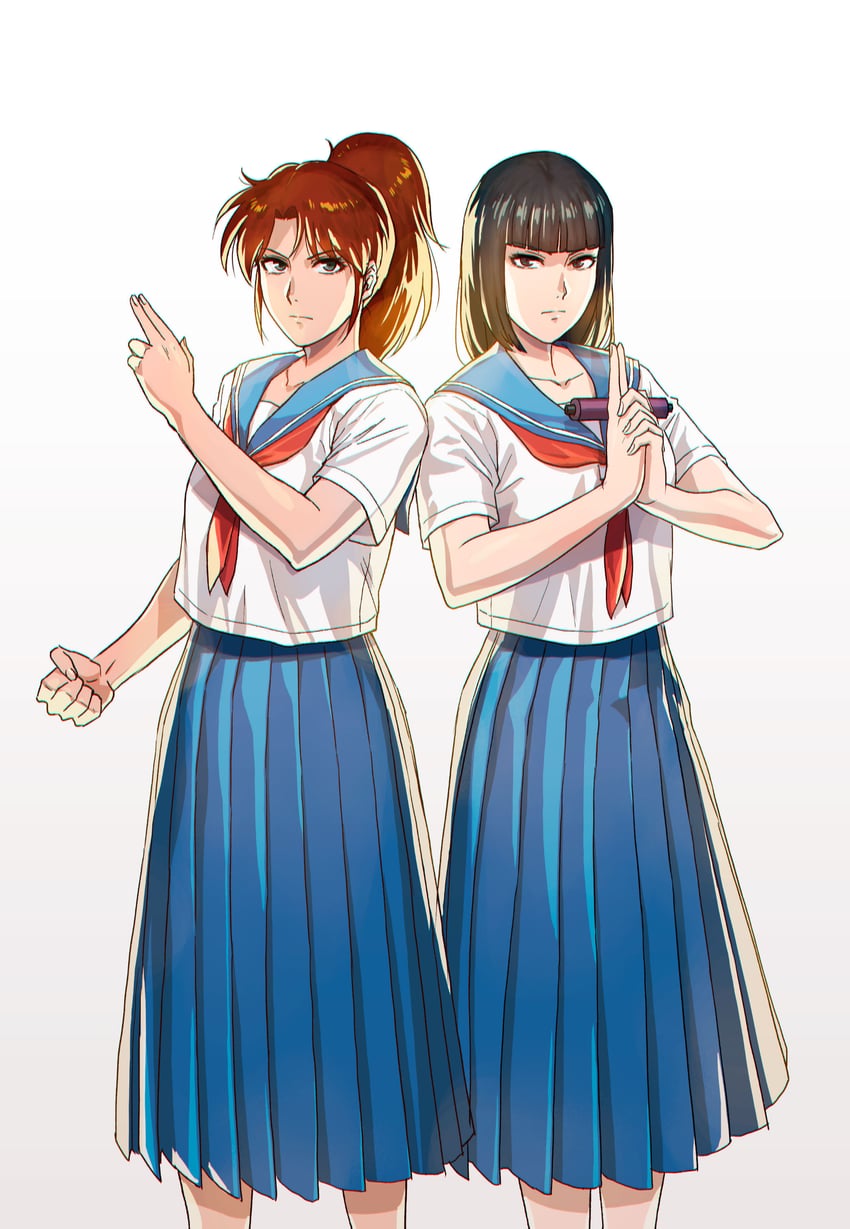 ougi shouko and ougi maiko (hengen taima yakou karura mau!) drawn by azasuke