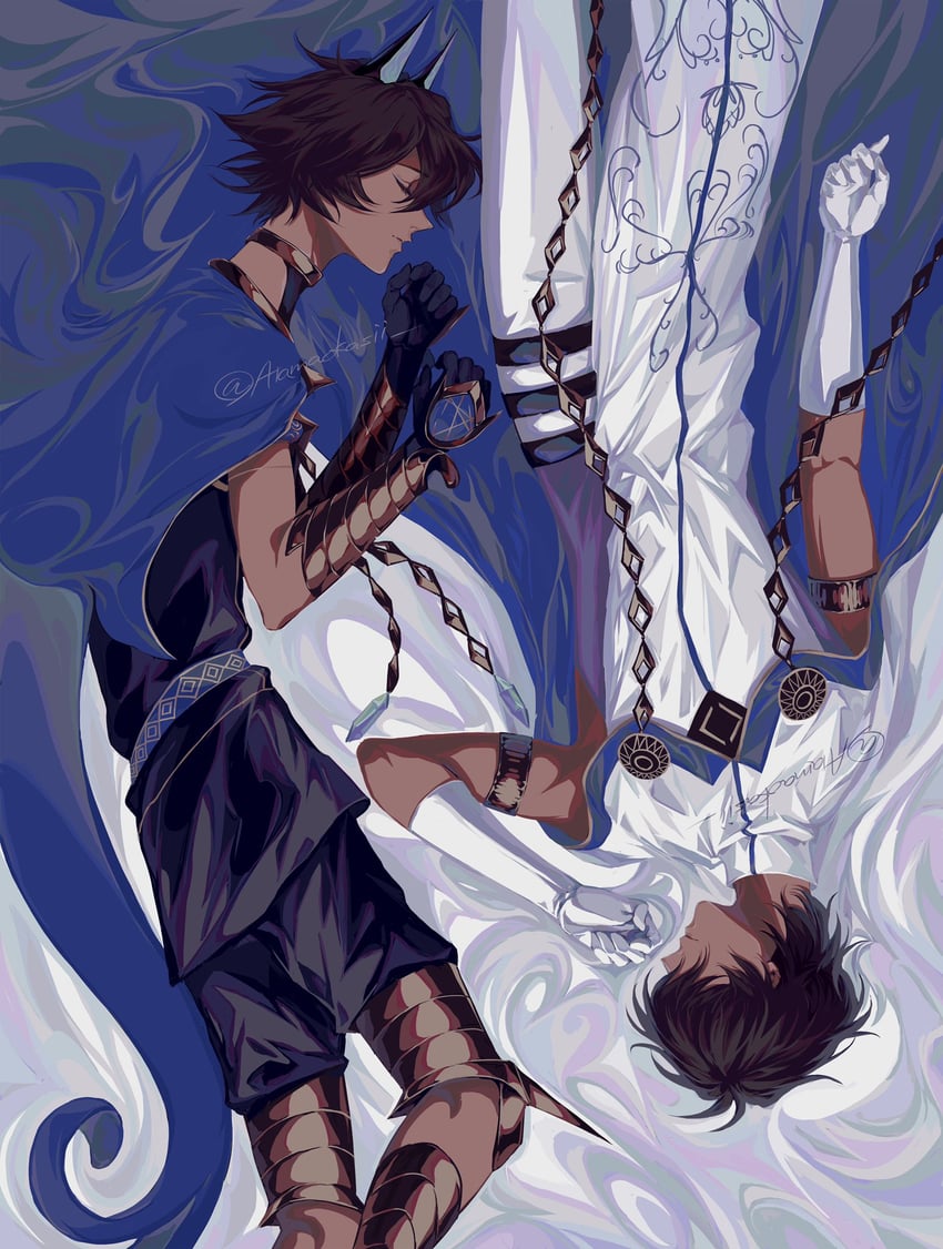arjuna and arjuna alter (fate and 1 more) drawn by ruki_atamaokasii