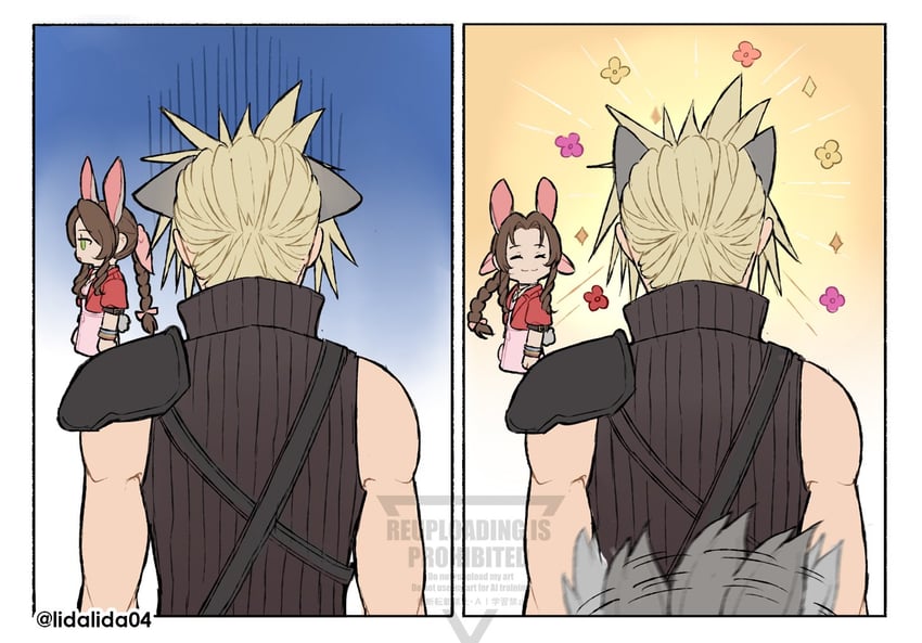 aerith gainsborough (final fantasy and 3 more) drawn by lida_(lidalida04)