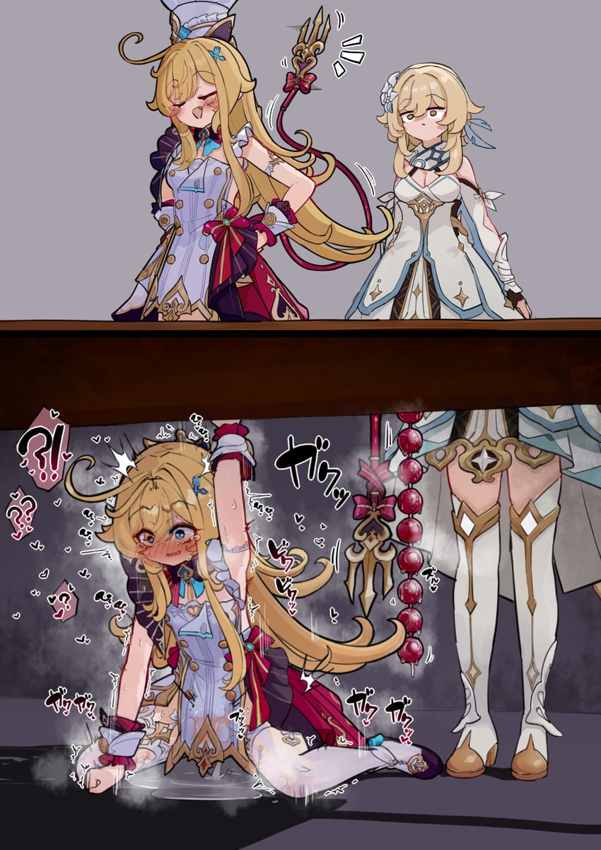 lumine and escoffier (genshin impact) drawn by lucifina_006