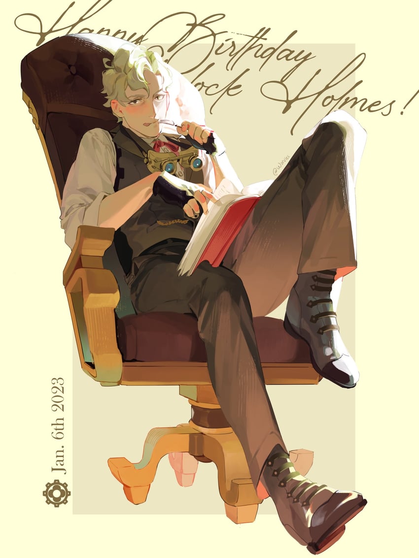 herlock sholmes (ace attorney and 1 more) drawn by worvies