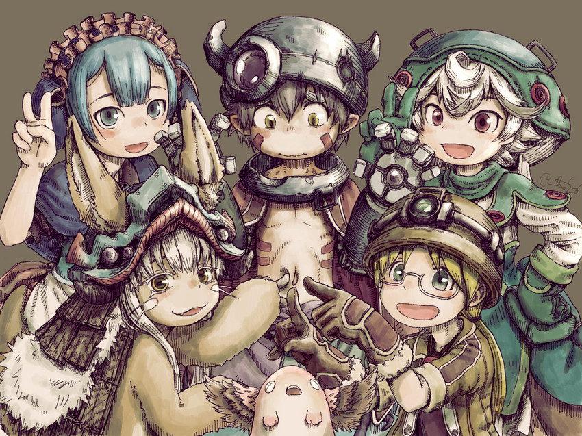 reg, riko, maruruk, prushka, meinya, and 1 more (made in abyss) drawn by bunta50