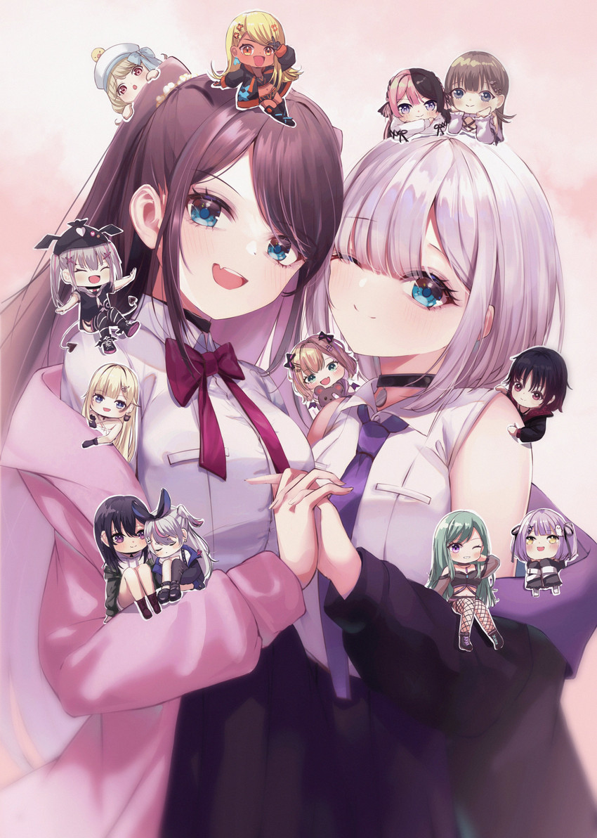 tachibana hinano, ichinose uruha, aizawa ema, yakumo beni, kurumi noah, and 6 more (vspo! and 3 more) drawn by horo_27