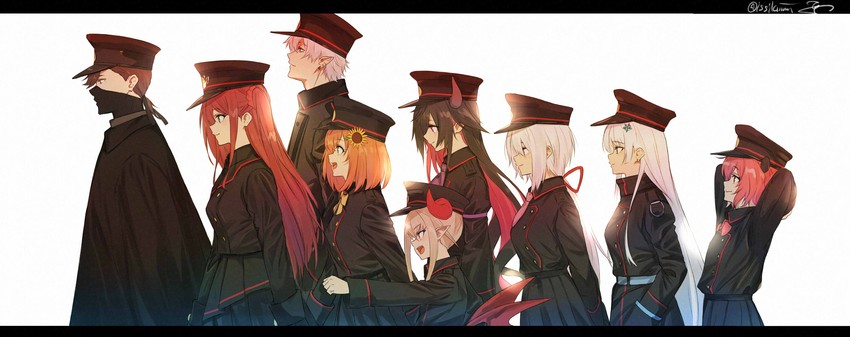 makaino ririmu, shiina yuika, kuzuha, sasaki saku, honma himawari, and 4 more (nijisanji) drawn by isshiki_(ffmania7)