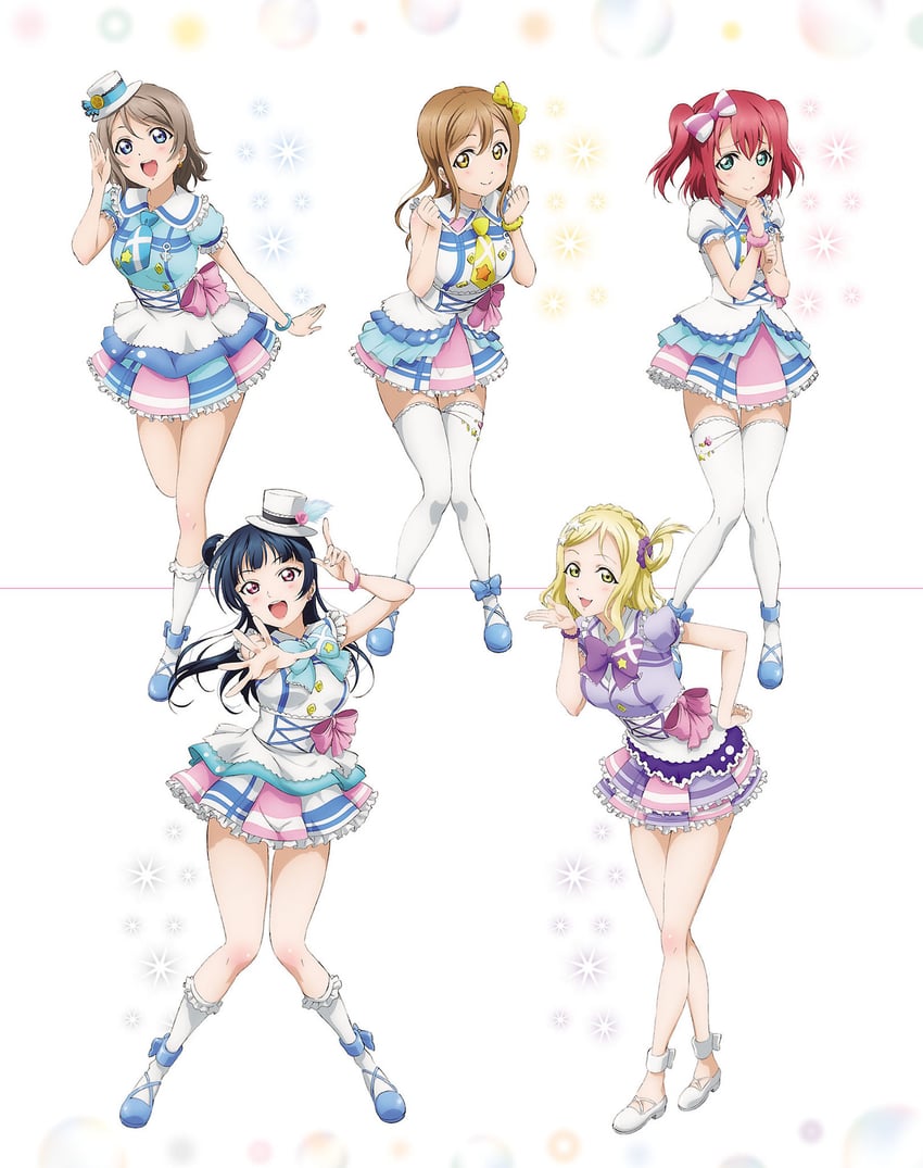 watanabe you, tsushima yoshiko, kunikida hanamaru, kurosawa ruby, and ohara mari (love live! and 1 more)