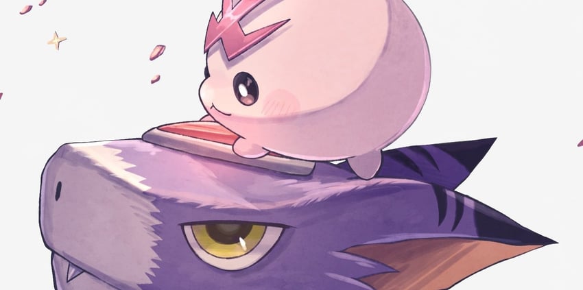 tokomon, dorumon, and tokomon x-antibody (digimon) drawn by nagoshi
