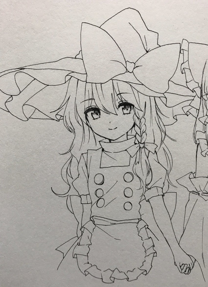 hakurei reimu and kirisame marisa (touhou) drawn by yururi_nano