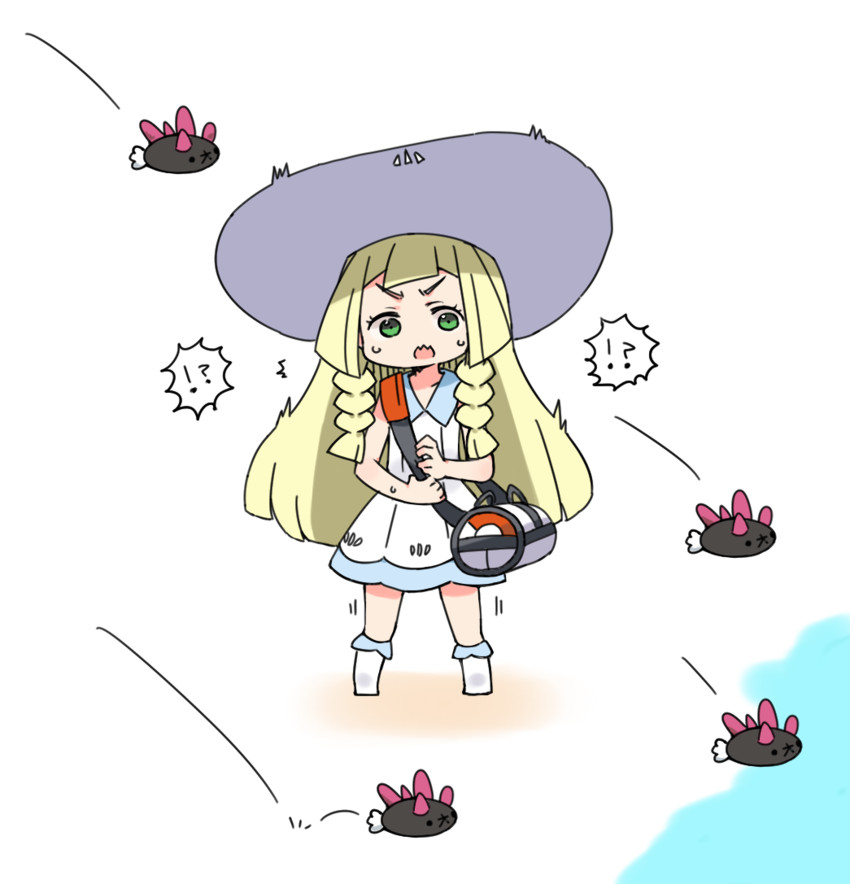 lillie and pyukumuku (pokemon and 1 more) drawn by moru_(monaka)