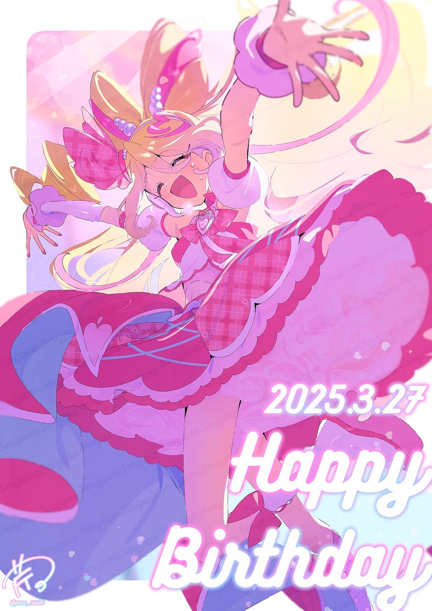 sakura uta and cure idol (precure and 1 more) drawn by serizawa_serizane