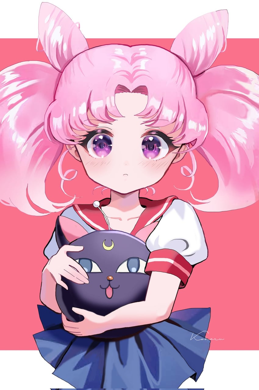 chibi usa and luna-p (bishoujo senshi sailor moon and 1 more) drawn by koharumichi