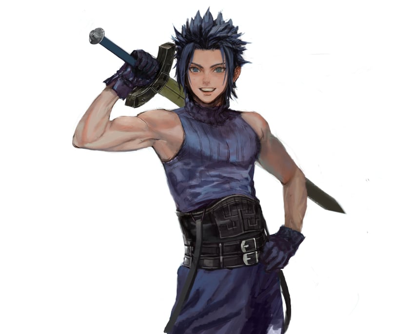 zack fair (final fantasy and 2 more) drawn by af_cf