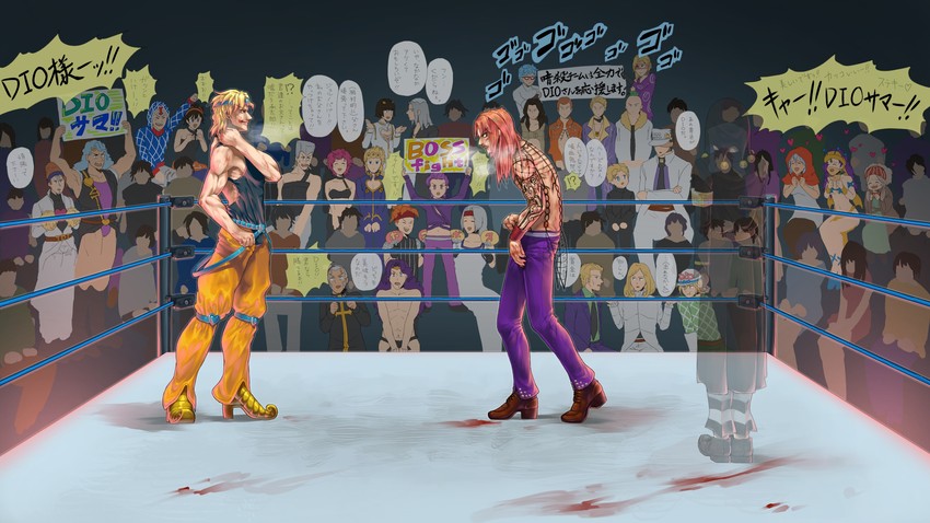kujo jotaro, dio brando, giorno giovanna, bruno bucciarati, jean pierre polnareff, and 26 more (jojo no kimyou na bouken and 4 more) drawn by daifukumochi_(qquuiieett)