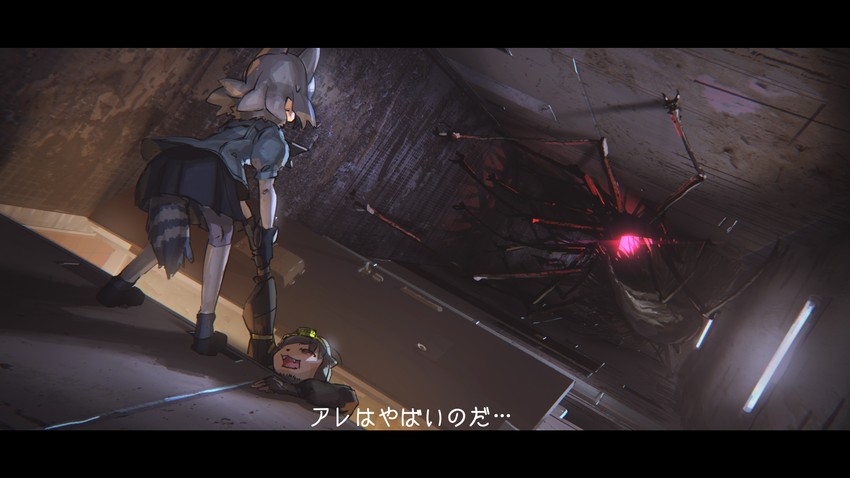 common raccoon and giant otter (kemono friends and 1 more) drawn by niy_(nenenoa)