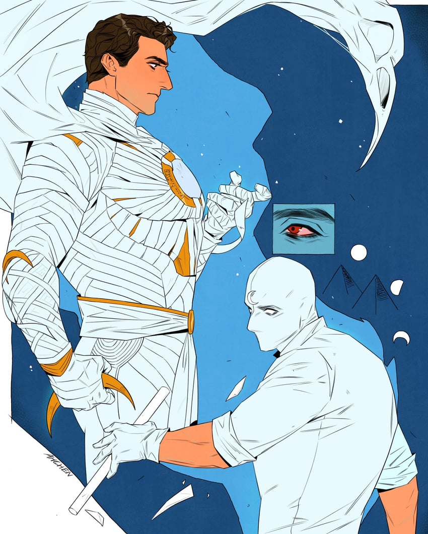 moon knight, marc spector, mr. knight, and steven grant (marvel and 2 more) drawn by jasonev11778442