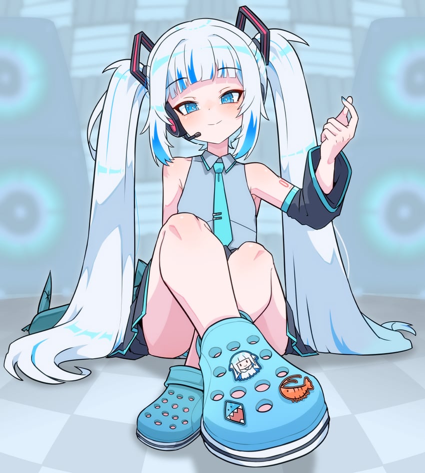 hatsune miku, gawr gura, ebi-chan, and smol gura (hololive and 2 more) drawn by moral_cacoethes