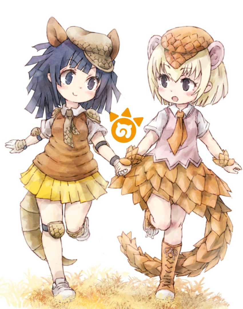 giant armadillo and giant pangolin (kemono friends) drawn by kolshica
