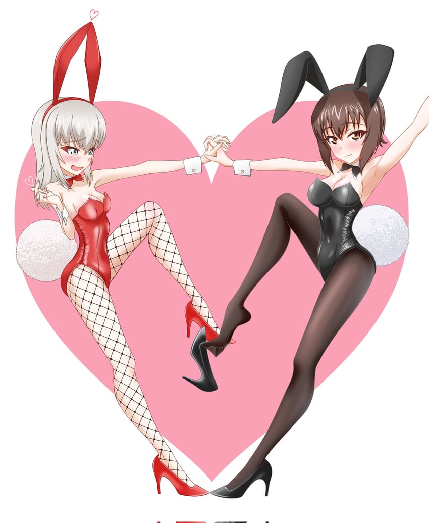 nishizumi maho and itsumi erika (girls und panzer) drawn by mahiro_sound