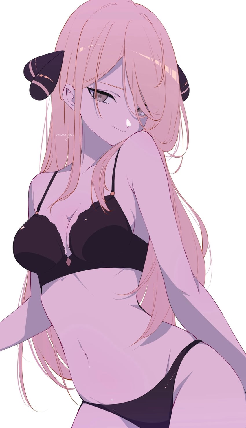 cynthia (pokemon and 1 more) drawn by marie_(pixiv59672544)