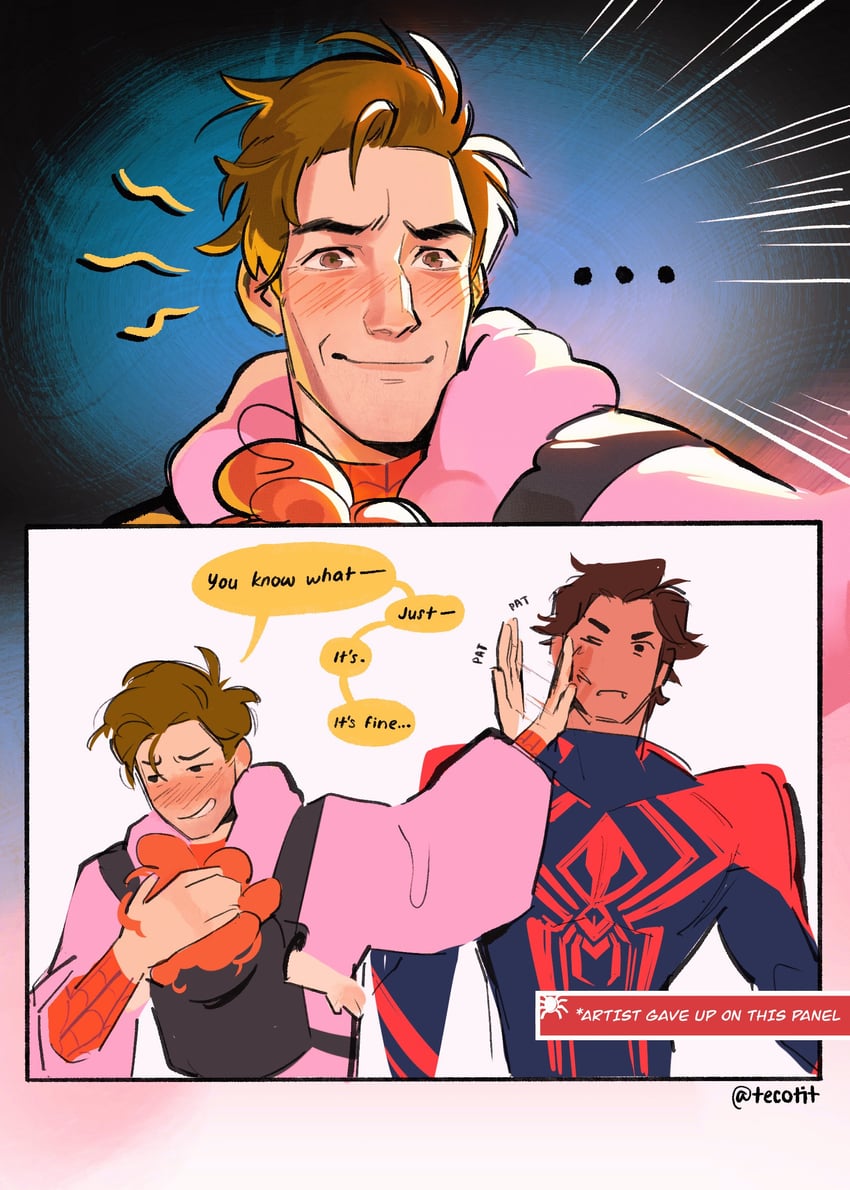 spider-man, miguel o'hara, peter b parker, and mayday parker (marvel and 3 more) drawn by tecotit