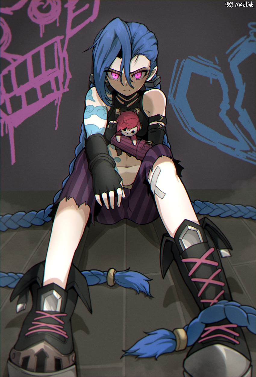 jinx, vi, arcane jinx, and arcane vi (league of legends and 1 more) drawn by matlink