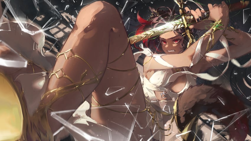warrior of light and silver (original and 2 more) drawn by fuunyon