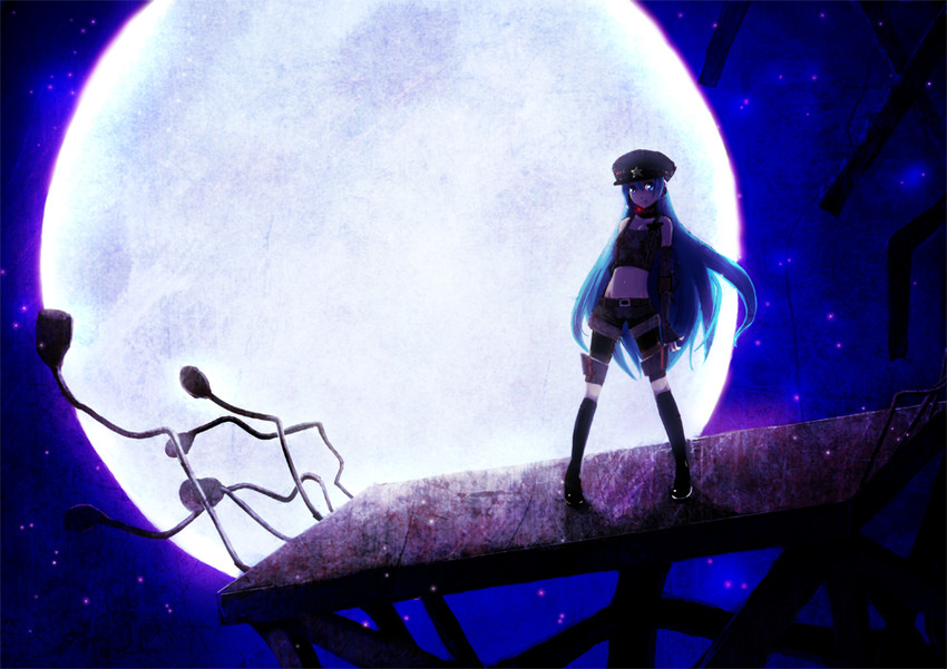 hatsune miku (vocaloid and 1 more) drawn by bloodink