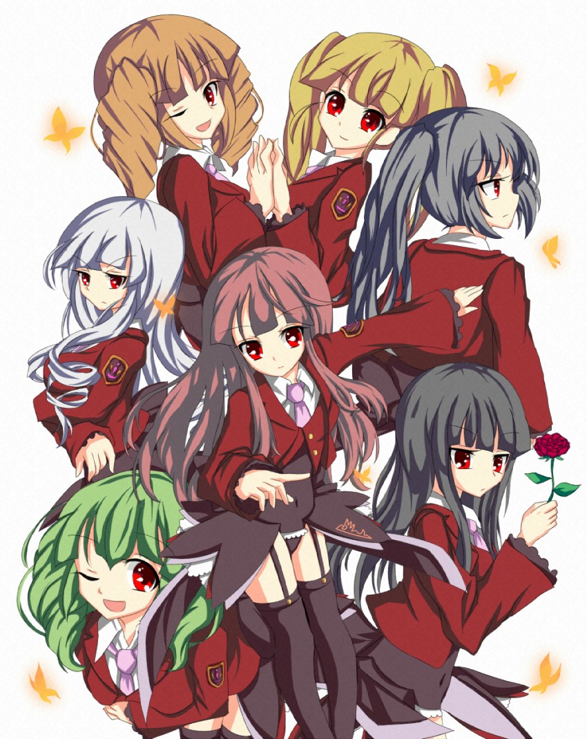 mammon, lucifer, asmodeus, beelzebub, belphegor, and 2 more (umineko no naku koro ni) drawn by arutera_(arutema)