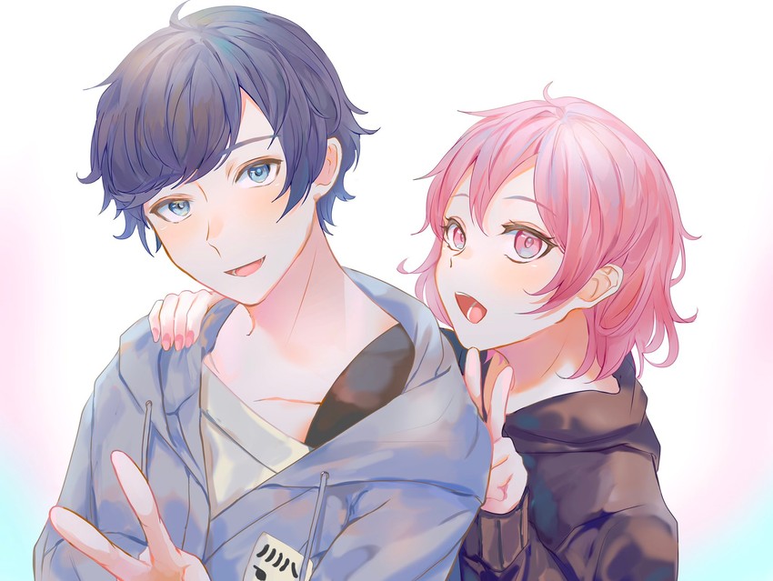 nqrse and soraru (indie utaite) drawn by mebuki_(moon_angel_4)
