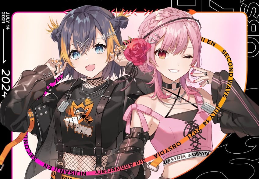 petra gurin, rosemi lovelock, and pentomo (nijisanji and 1 more) drawn by eihi