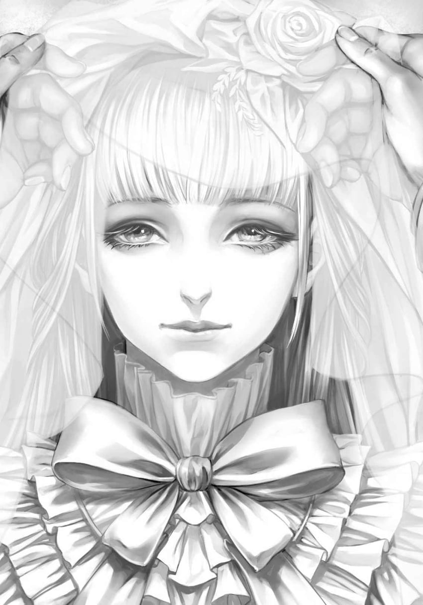 the white-haired girl (fata morgana no yakata) drawn by moyatarou