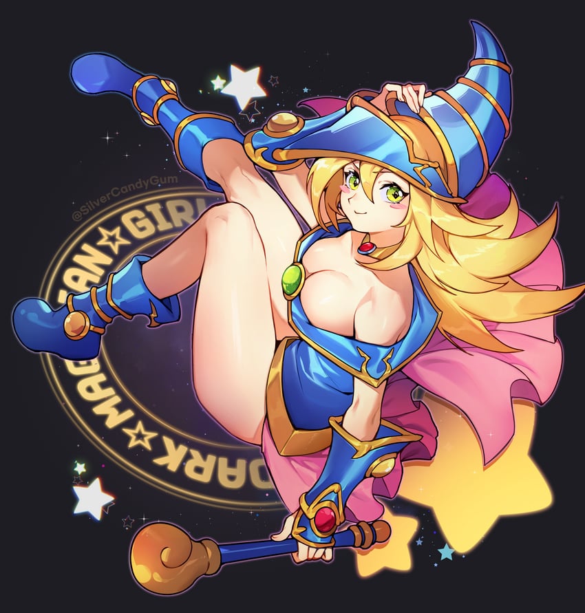dark magician girl, dark magical circle, and dark magician girl the magician's apprentice (yu-gi-oh!) drawn by silvercandy_gum