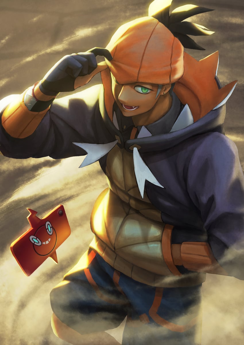 rotom, raihan, and rotom phone (pokemon and 1 more) drawn by t@kuyoa