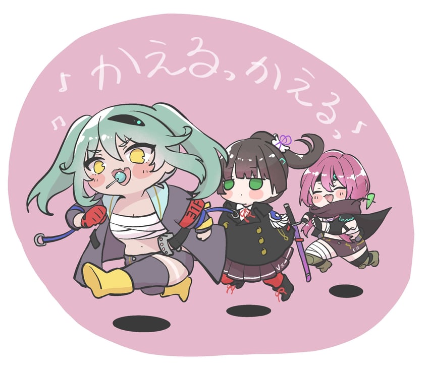 natsume inori, matsuoka chiroru, and kurozawa maki (heaven burns red) drawn by leia_1213