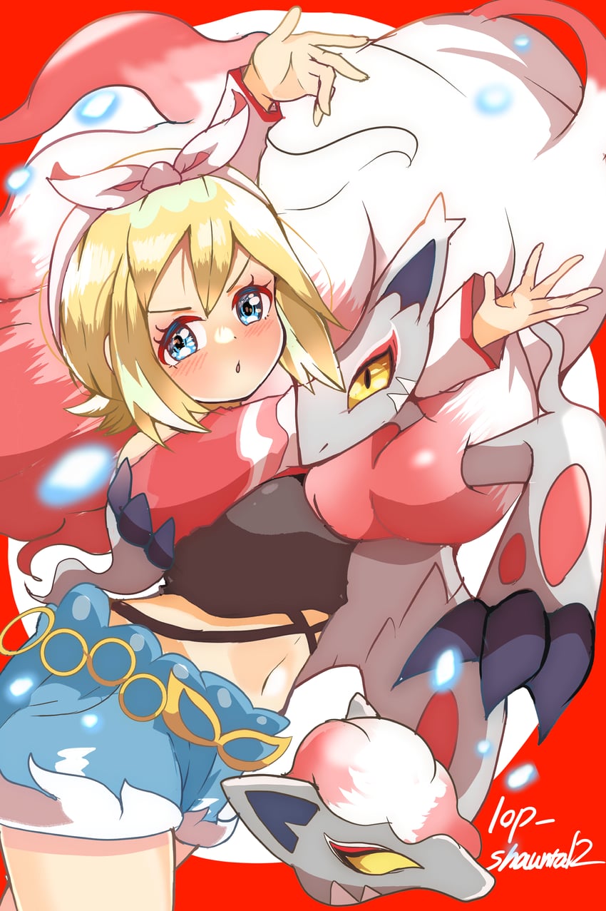 irida and hisuian zoroark (pokemon and 1 more) drawn by carrot_summer