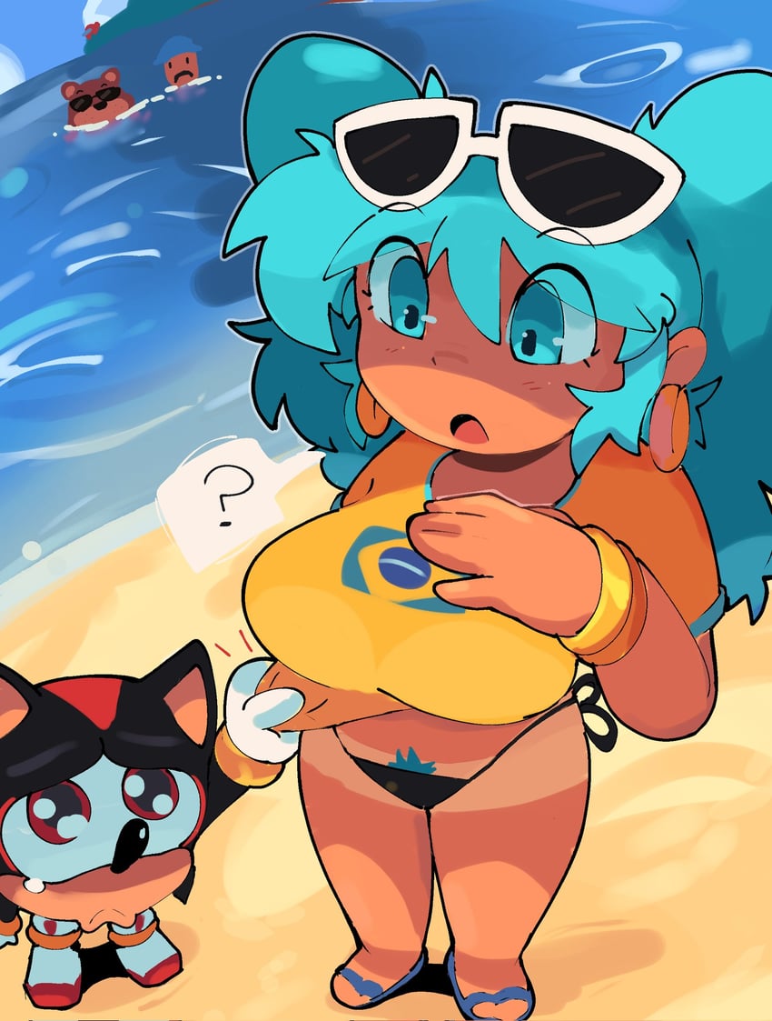 hatsune miku, shadow the hedgehog, brazilian miku, crewmate, red, and 2 more (vocaloid and 4 more) drawn by abstractpurple