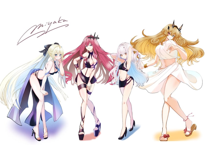 baobhan sith, morgan le fay, melusine, and barghest (fate and 1 more) drawn by miyaka_(58305841)