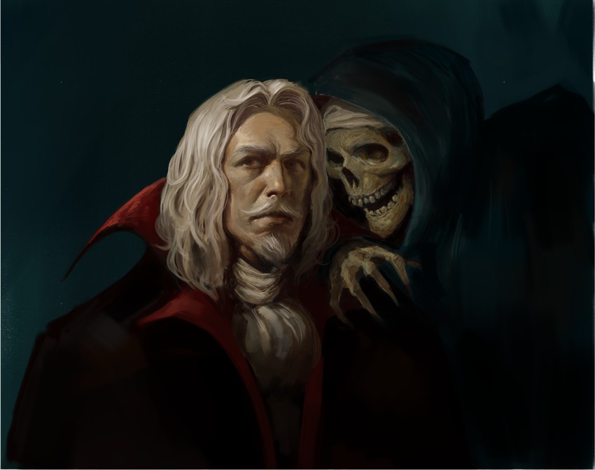 dracula and death (castlevania and 2 more) drawn by vistoron_iii