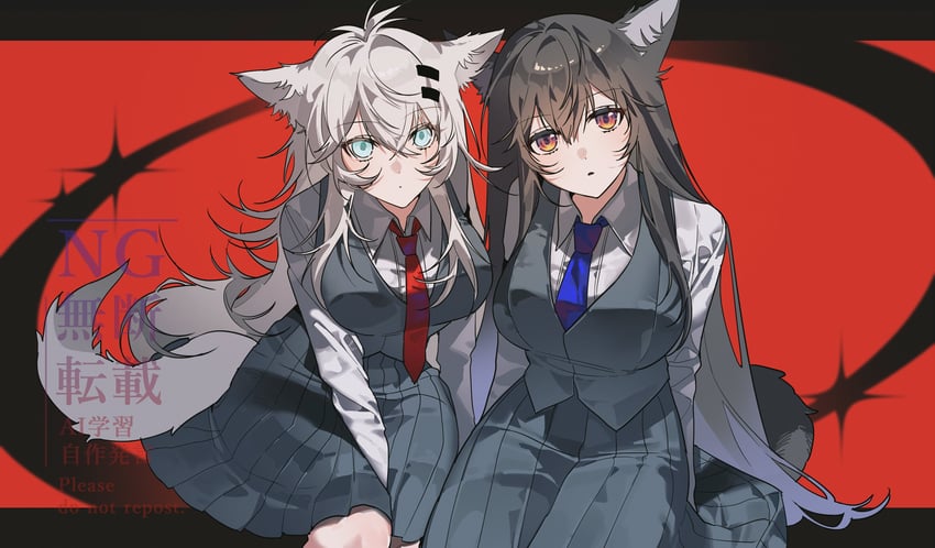 texas, lappland, texas the omertosa, and lappland the decadenza (arknights) drawn by hsian_rd