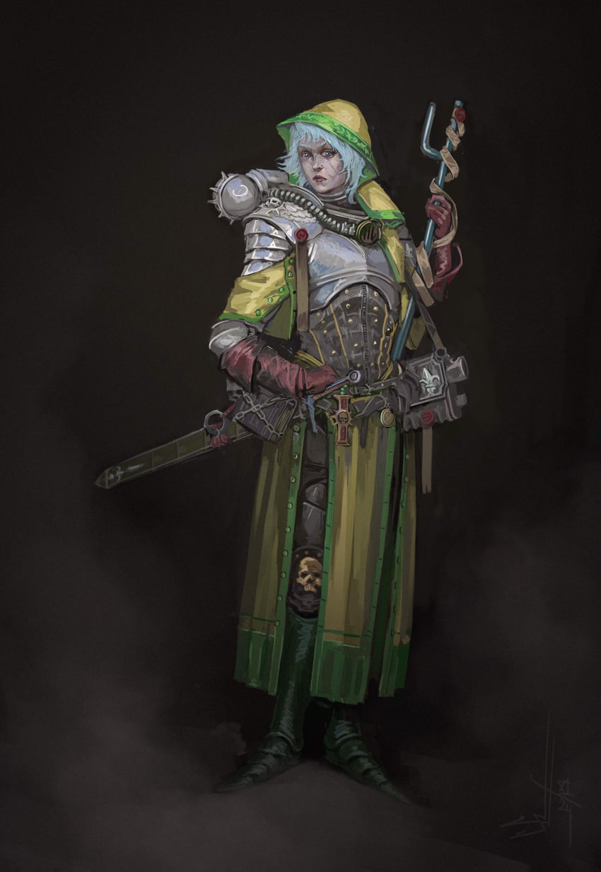adepta sororitas and luce (warhammer 40k and 1 more) drawn by nictanova