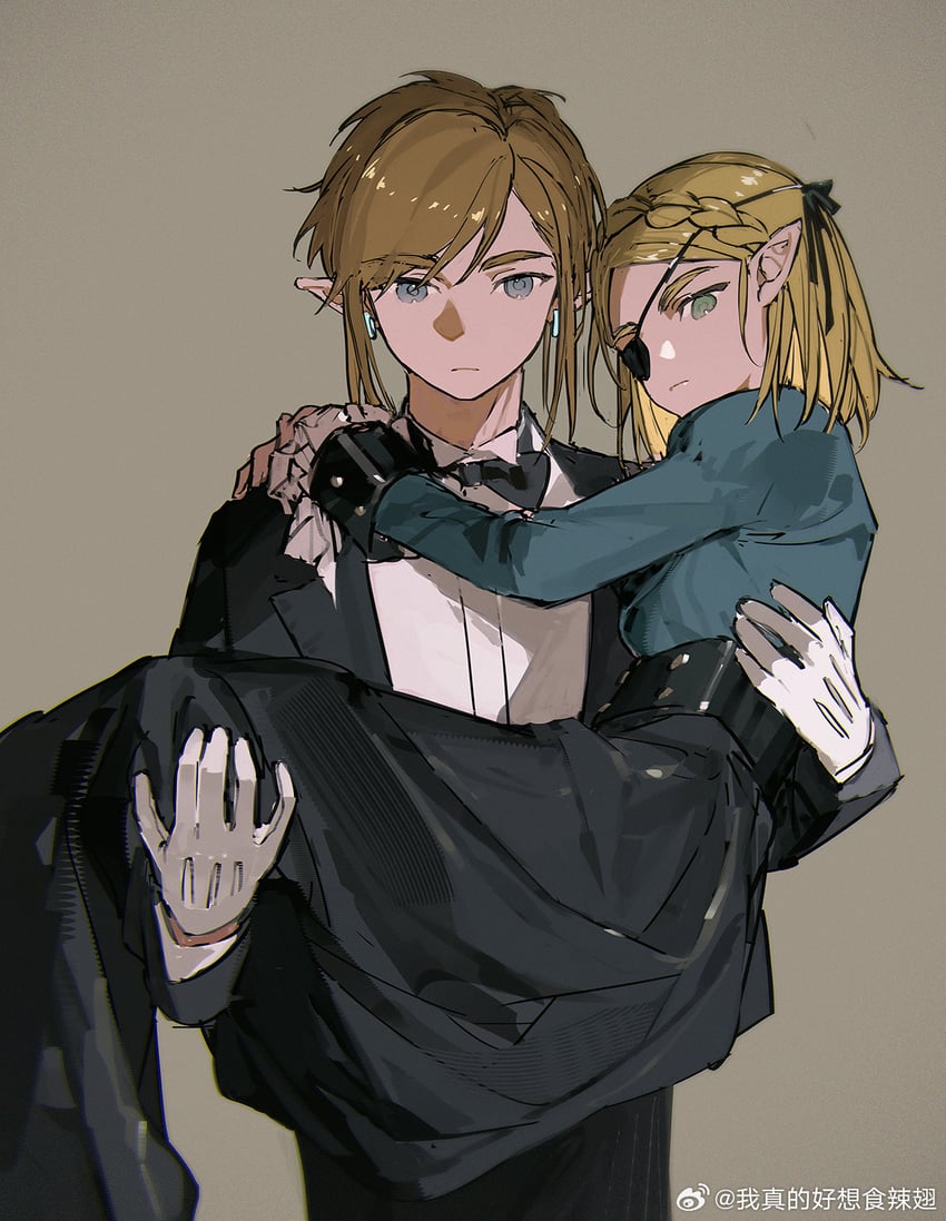 link, princess zelda, ciel phantomhive, and sebastian michaelis (the legend of zelda and 2 more) drawn by akihare