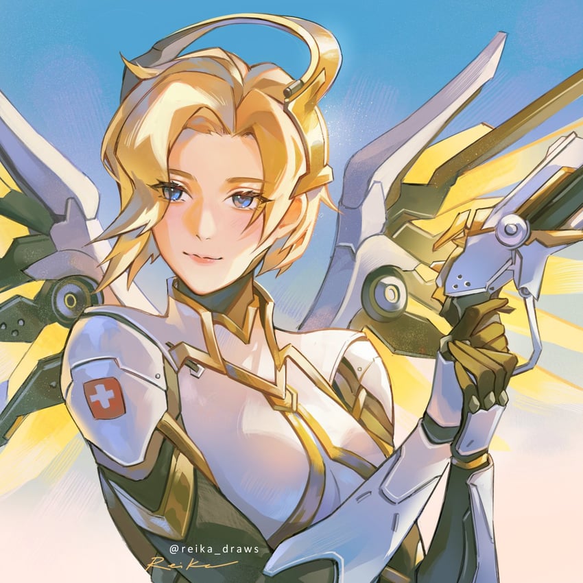 mercy (overwatch and 1 more) drawn by reika_(reikadraws)