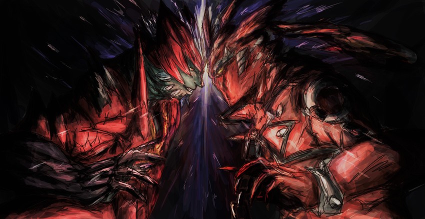 dante and sol badguy (guilty gear and 3 more) drawn by jun_sakuma