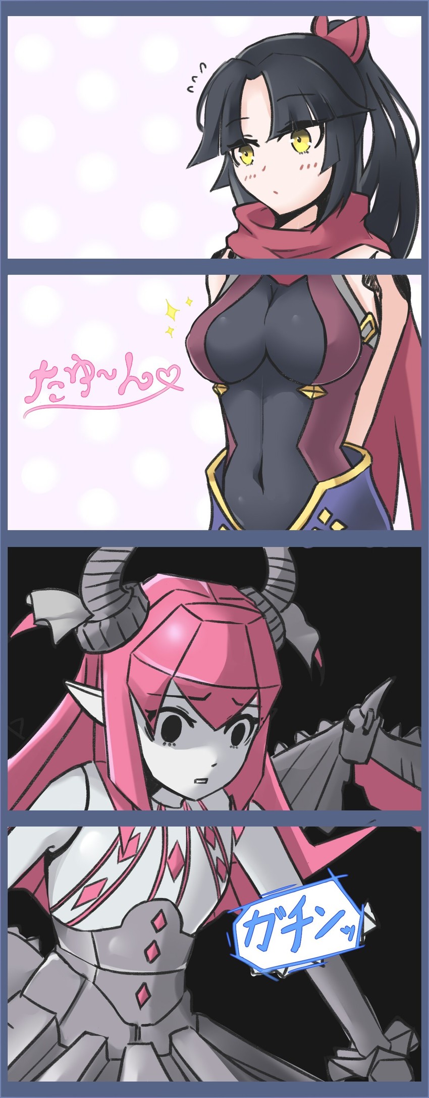 elizabeth bathory, katou danzou, and mecha eli-chan (fate and 1 more) drawn by jibako